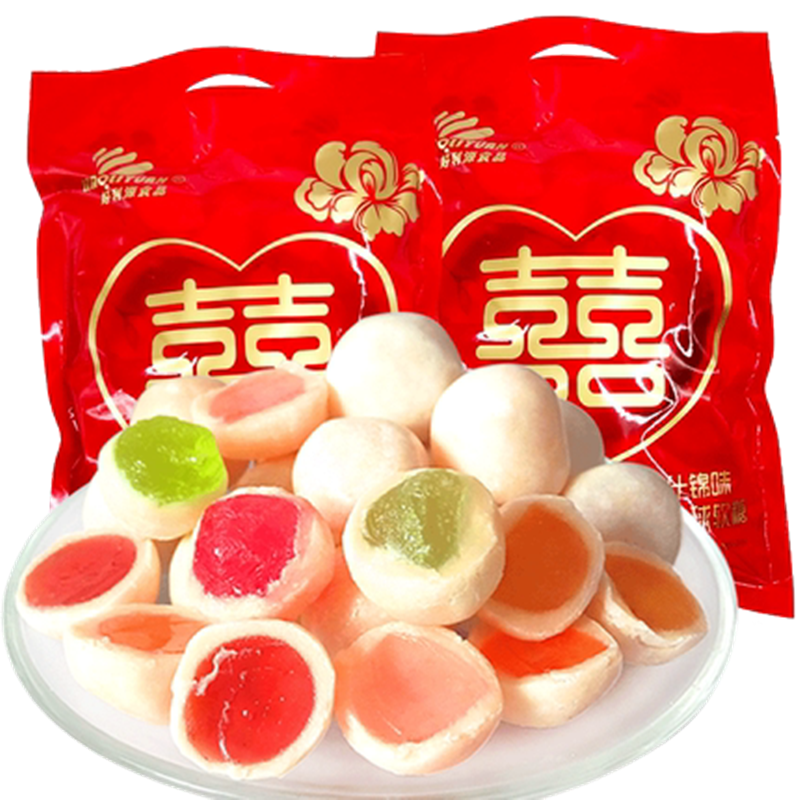 好利源鲜乳球500g整包水果混合夹心软糖奶糖儿童休闲零食结婚喜糖