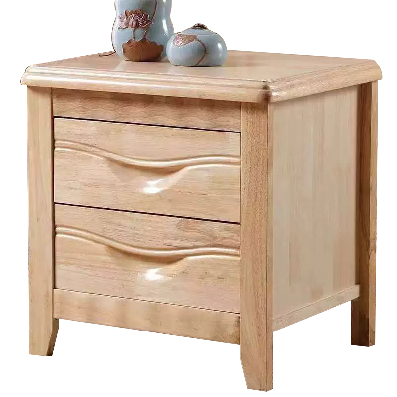 龙之腾床头柜简约现代卧室床边储物柜升级款原木色50*41*50cm