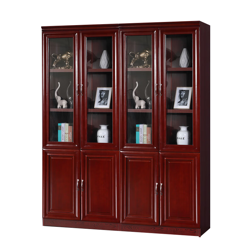 科野 文件柜储物柜木质贴木皮油漆书柜办公柜资料柜办公家具ky1 可定制 六门