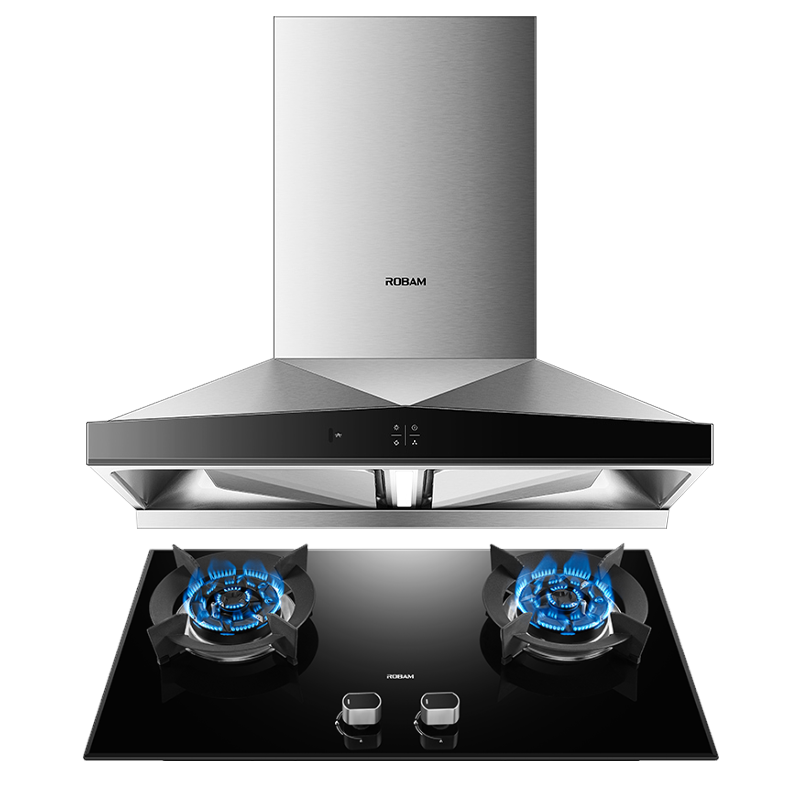 [变频]老板(ROBAM)油烟机烟灶套餐两件套欧式触控式挥手智控24立方抽油烟机5.0灶具厨电套装66A3S+57B0X