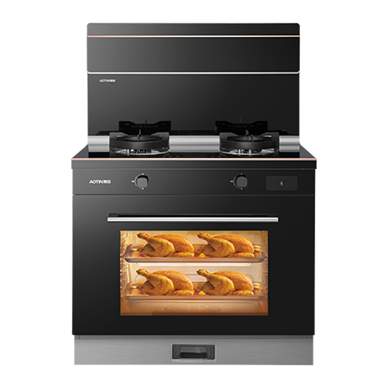 [950Pa变频巡航]AOTIN/奥田 ZKD3S黑色蒸烤一体集成灶家用环保灶侧吸下排一体灶