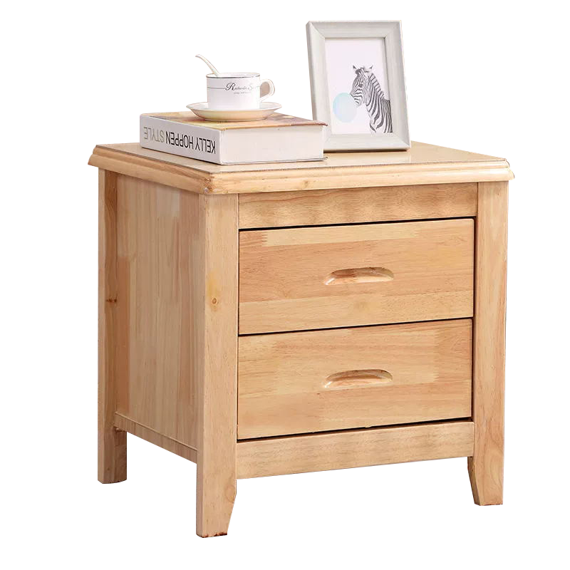 兴福隆床头柜简约现代卧室床边储物柜标准款原木色50*41*50cm