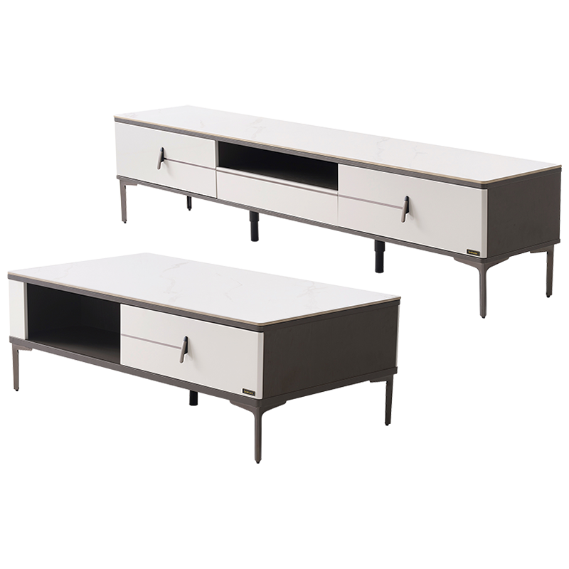 其他店消化全友家居简约现代茶几电视柜组合 小户型岩板方形茶几茶桌DW1081