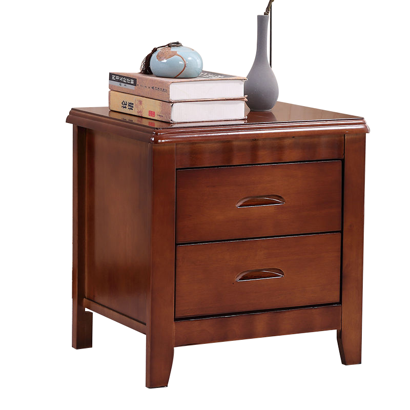 铭威顺床头柜简约现代卧室床边储物柜标准款胡桃色50*41*50cm