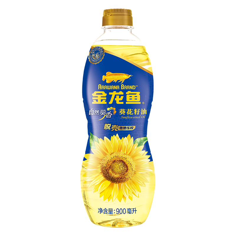 金龙鱼葵花籽油900ml小瓶葵瓜子油食用油瓜子油压榨葵花籽油