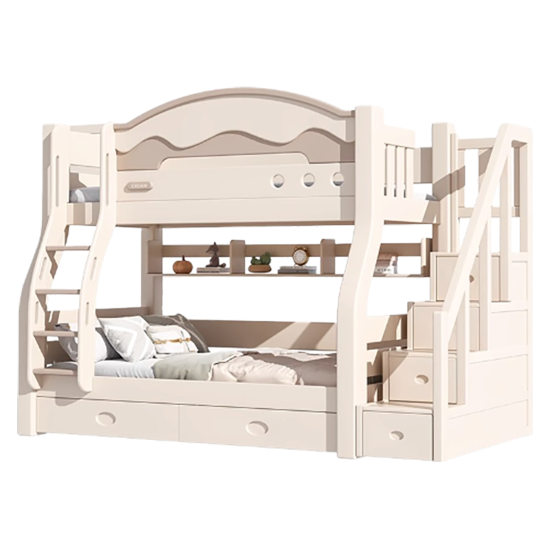 兰秀家居 樱桃木儿童床上下床双层实木高低床大人小户型双人子母床上下铺