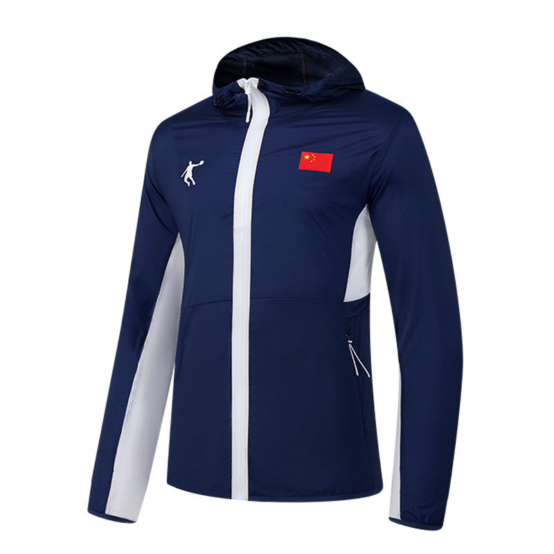 乔丹 梭织夹克 团购专享梭织夹克 男女同款 蓝丝绒/乔丹白 ZJD43221963A 件(4XL)