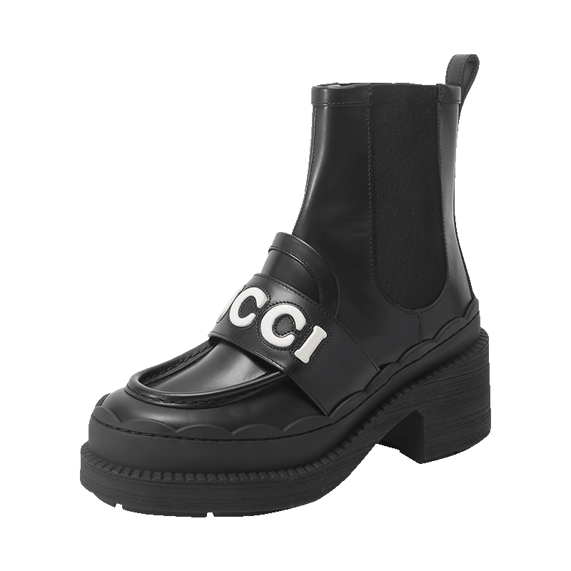 古驰 女士厚底切尔西靴子短靴 753334 AACEY