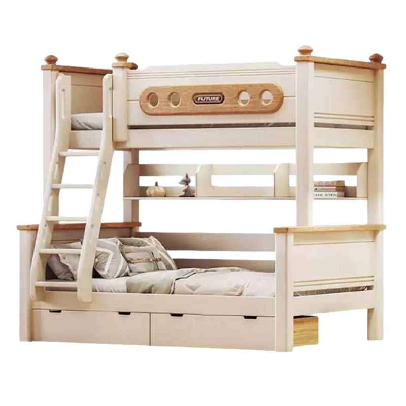 兰秀家居 上下双层床实木樱桃木儿童床上下铺木床子母床小户型两层高低床