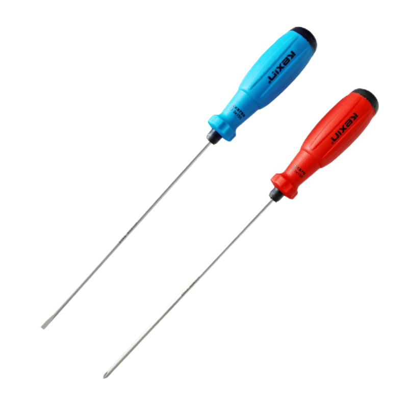 科信(kexin)专业级橡胶柄一字螺丝批 磁性一字螺丝刀 起子改锥 6*100mm KX366 5支