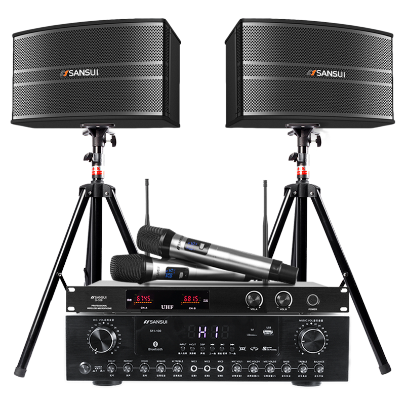 Sansui/山水SP9-08家庭KTV音响套装家庭影院家用卡包功放卡拉OK无线话筒客厅小型唱歌k歌会议室演出蓝牙音箱