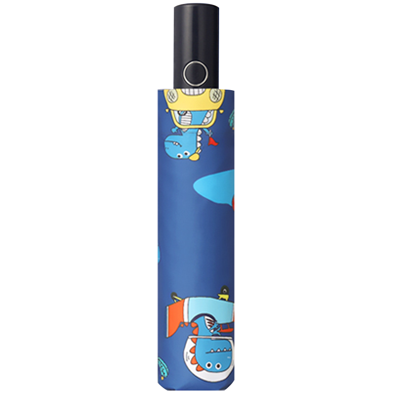 防回弹全自动钢骨伞架 安全反光-黑胶布 塑胶手柄YF-T2023002 晴雨两用伞