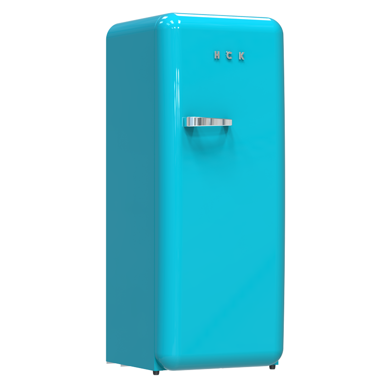 HCK哈士奇 BC-330RDE 复古冰箱进口家用小型大容量网红高颜值一级能效-假日蓝