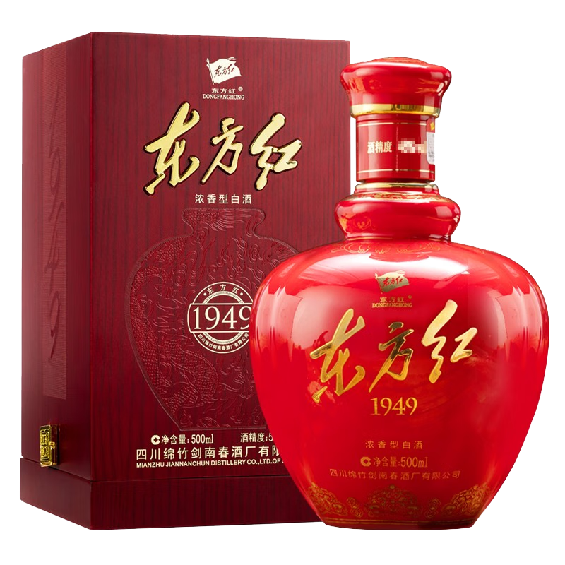 剑南春东方红1949 浓香型白酒 52度 500ml单瓶装