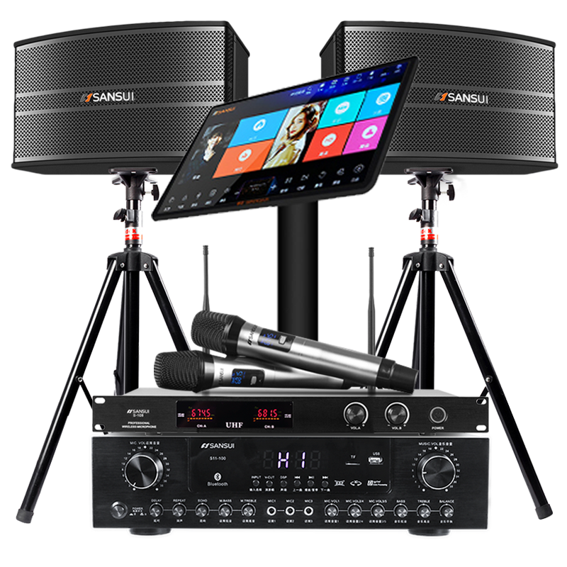 山水(SANSUI) SP9-08 家庭KTV音响套装家用客厅影院2T智能语音点歌机卡拉OK无线k歌会议音箱 8吋套餐