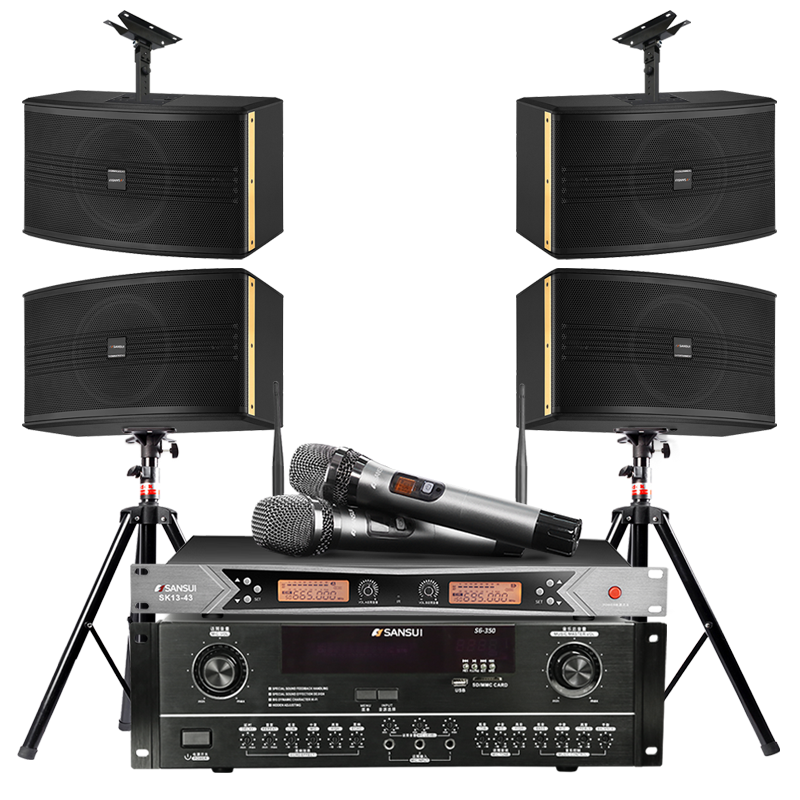 Sansui/山水 sp2-10家庭ktv音响套装家庭影院卡拉ok 两对卡包音箱 K歌家用