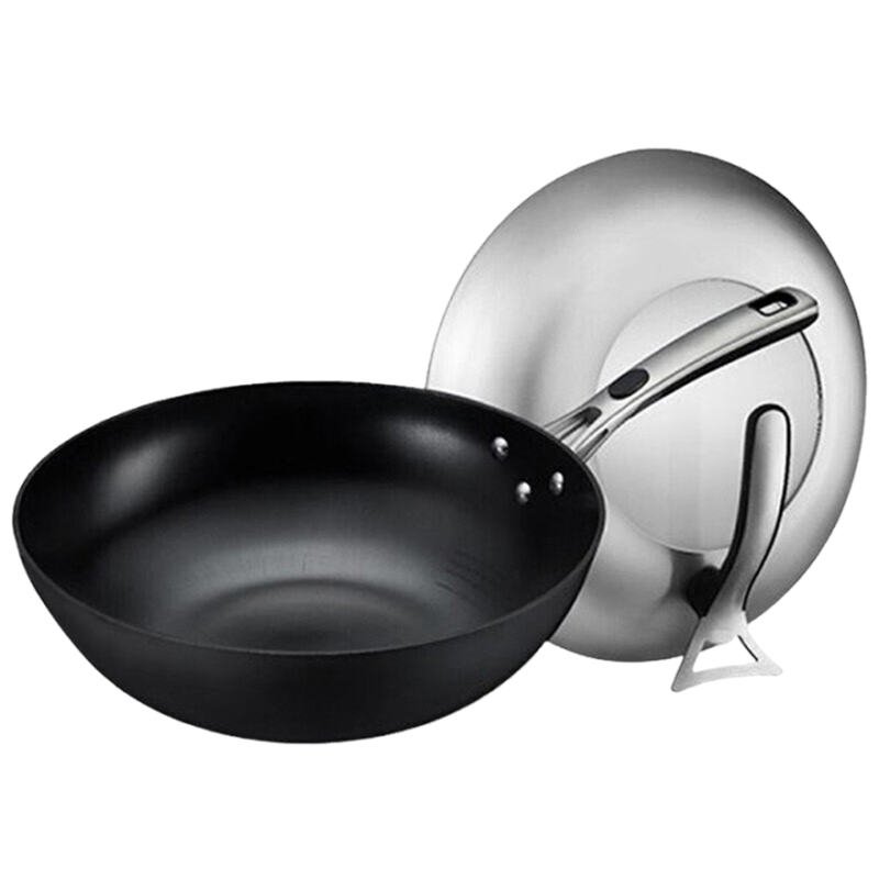 爱仕达(ASD)炒锅铸铁锅无涂层一体成型平底炒菜锅燃气电磁炉通用轻油少烟耐磨不粘 第三代老铁锅 32cm CF32Z1Q