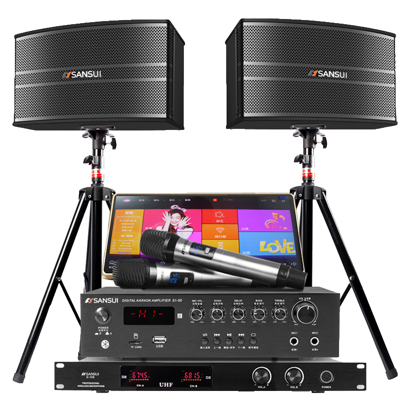 山水(SANSUI) SP9-06套装家庭影院KTV音响家用客厅电视K歌卡拉OK组合音箱 500G台式智能语音点歌机