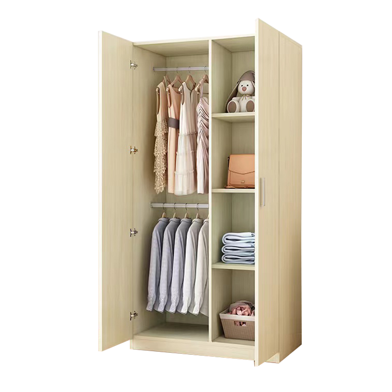 苏兴盛家用衣柜简约储物柜更衣柜2门1.8高宽80深40白枫色