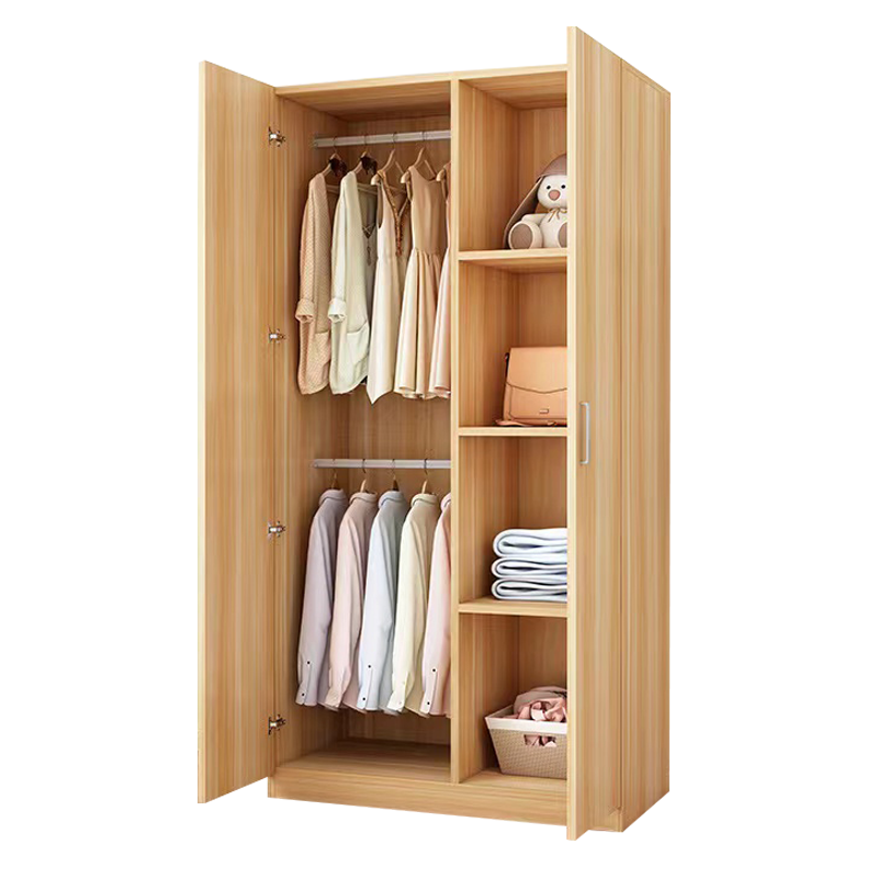 苏兴盛家用衣柜简约储物柜更衣柜2门1.8高宽80深40浅胡桃