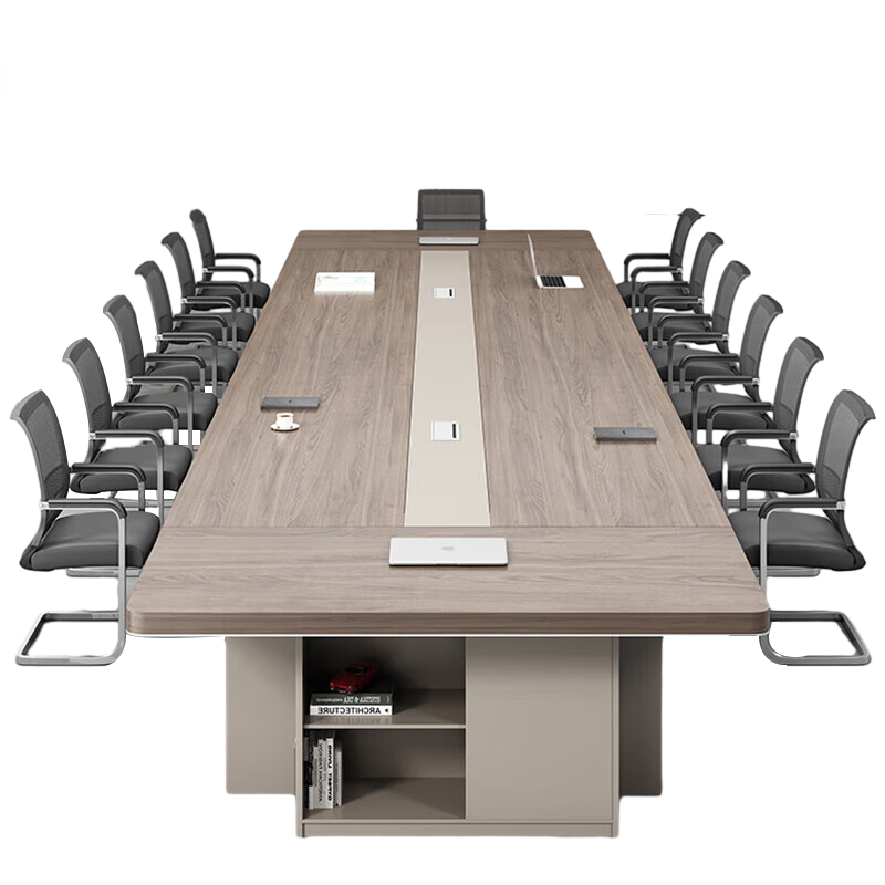 科野 大型会议桌椅加厚板式长条桌长方形办公洽谈桌 4m
