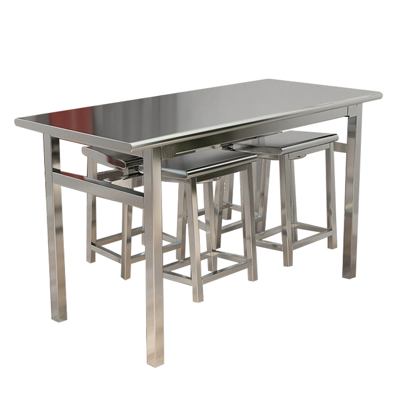 铭威顺餐桌4人学校食堂小吃店快餐桌椅饭堂不锈钢桌1200*600*750