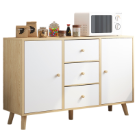 现代简约餐边柜多功能储物柜子带门北欧简易厨房经济型碗柜茶水柜子 简约现代餐厅人造板clevermama