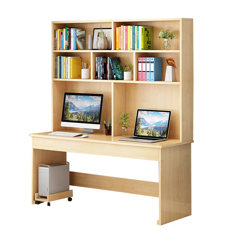 苏佰卓员工书桌书架组合家用带书柜一体办公桌140书桌+书架
