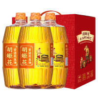 胡姬花古法压榨一级花生油900ml*3瓶礼盒装家用烹饪煎炸送礼团购