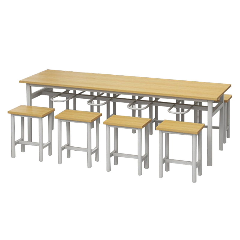 风雷动餐桌8人学校食堂小吃店快餐桌椅饭堂防火板桌2200*600*750[含椅]