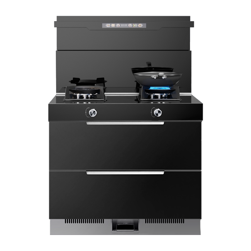 荣事达(Royalstar)JJZT-9662智能家用变频烟机燃气灶消毒柜一体钢化玻璃台面大吸力侧排烟 天然气 集成灶