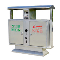 苏兴盛户外垃圾桶大号环卫不锈钢木分类双果皮箱室外垃圾箱不锈钢桶[304+渡锌板内胆]