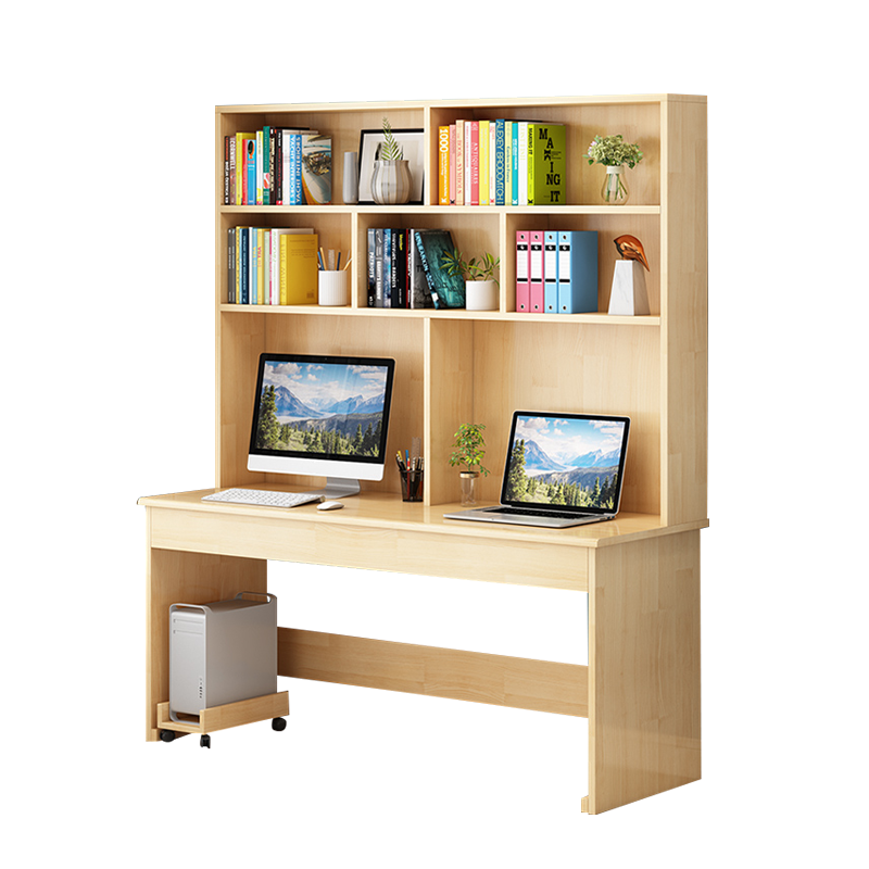峰汇园员工书桌书架组合家用带书柜一体办公桌160书桌+书架