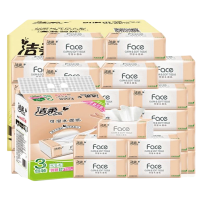 “洁柔”抽纸大号150抽可湿水面大尺寸3层L码无香FACE餐纸巾24包 2箱/组 (单位:组)