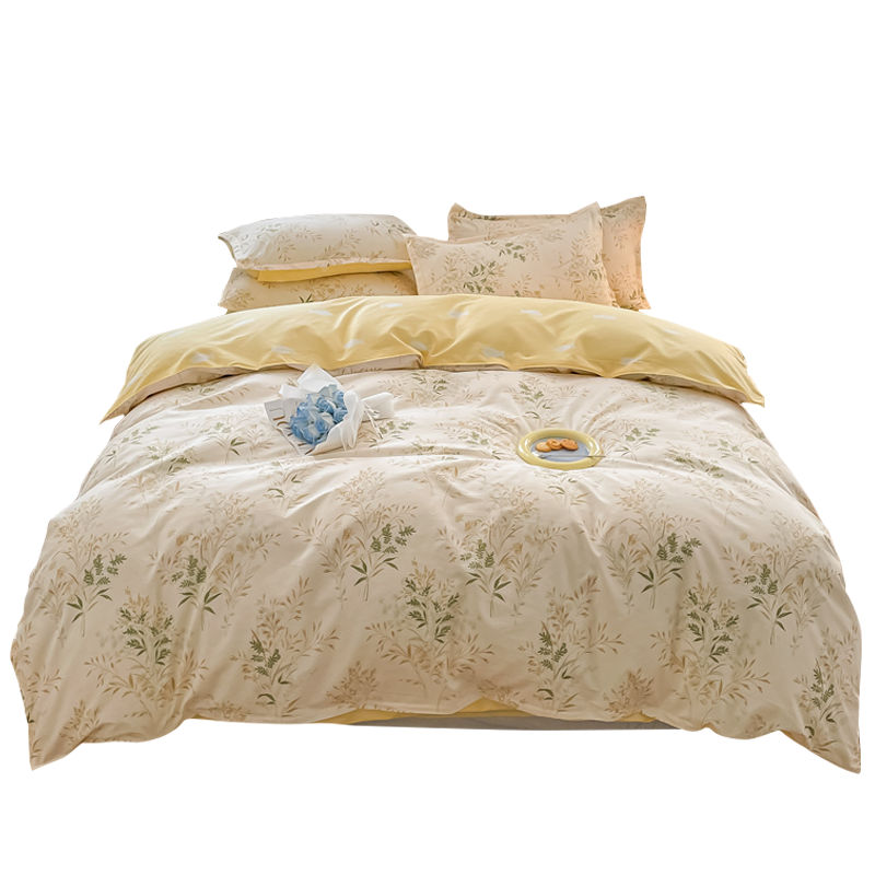 床上四件套ins小清新水洗棉床单被套非纯棉单人学生宿舍三件天作之合