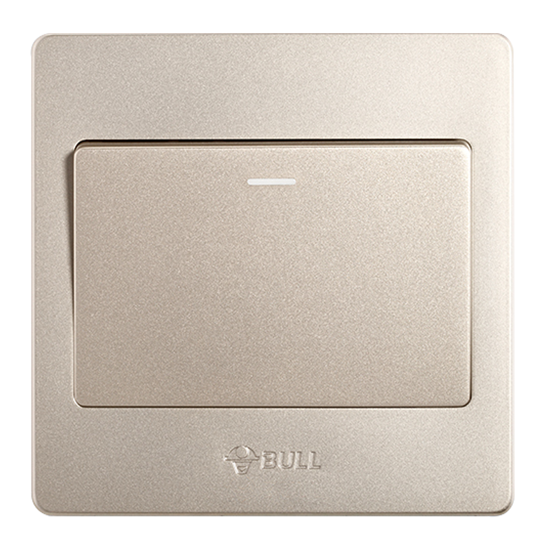 公牛(BULL)单开单控一开单控开关单联开关插座面板电灯开关面板金色G07K111Y(U6)