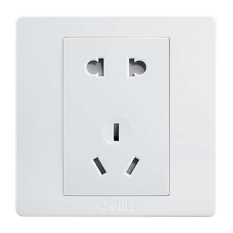 公牛(BULL) 开关插座 二三插正5孔电源插座 86型电源墙壁开关插座面板 G07Z223 象牙白10只组合套装