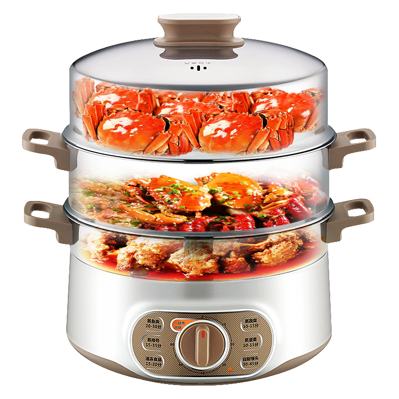 苏泊尔(SUPOR)电蒸锅多功能家用电火锅 蒸包子锅 电煮锅电热锅三层大容量13L 防干烧可定时 ZN28YK807
