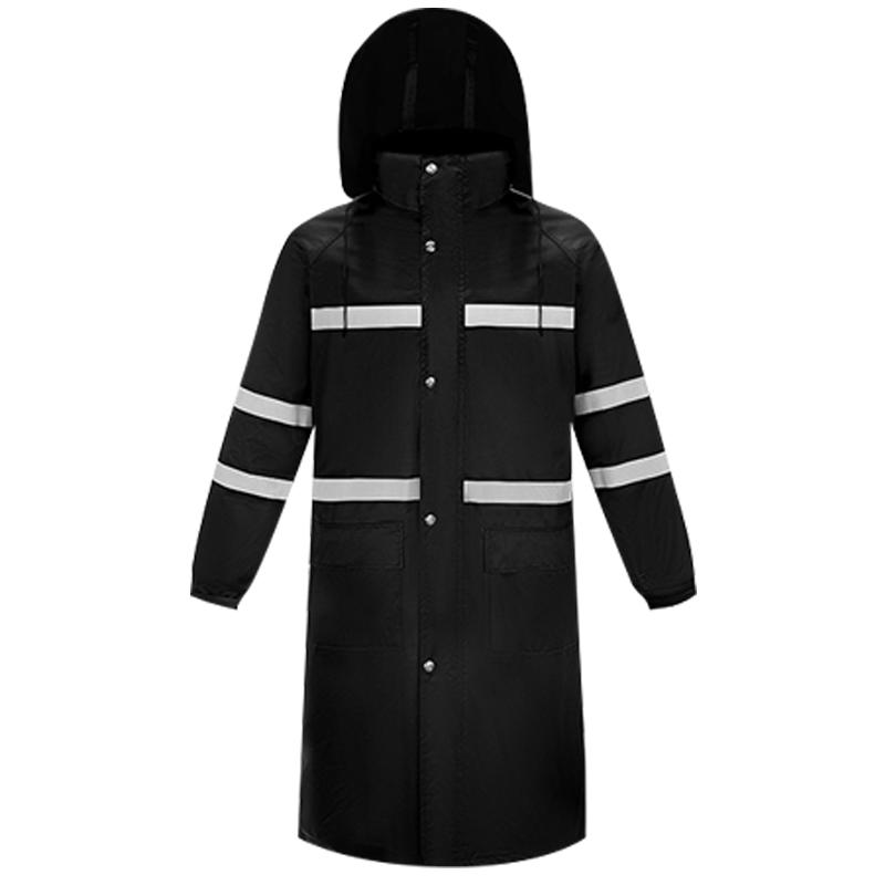 反光雨衣外套 长款连体成人男 徒步 双层防水加厚 执勤保安劳保徒步