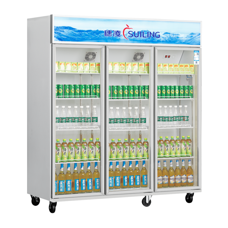 穗凌(SUILING)1380升容量风直冷商用冷藏展示柜鲜花柜三开门大冰柜玻璃门饮料冰箱LG4-1380M3F-A