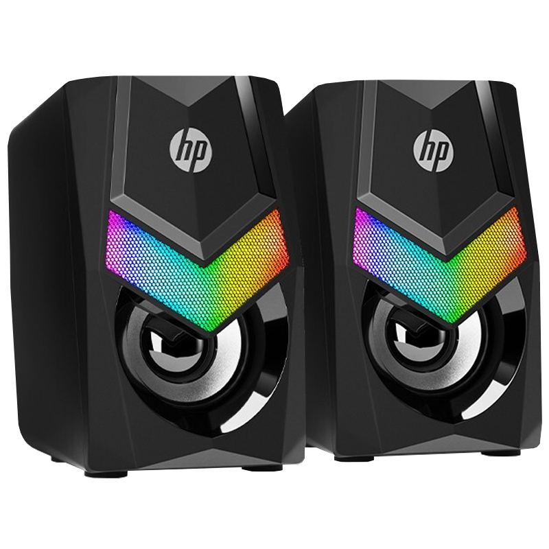 惠普(hp)电脑音响台式桌面小音箱多媒体低音炮笔记本通用 立体环绕音效 RGB发光游戏氛围灯 DHE-6000