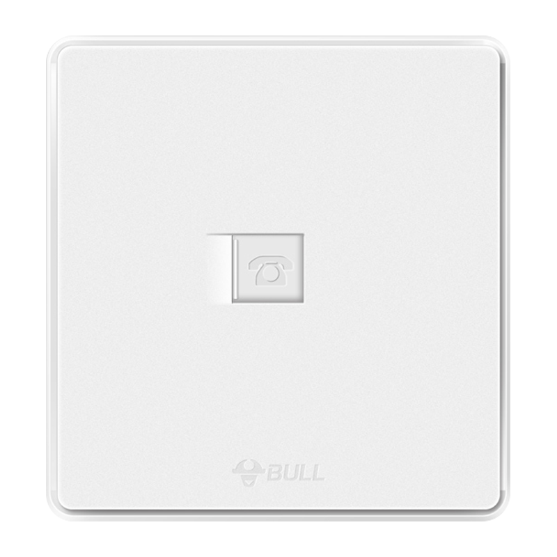 公牛(BULL)开关插座 电话插座面板86型暗装墙壁弱电插座正品 电话线插座面板G18T101 幻影白