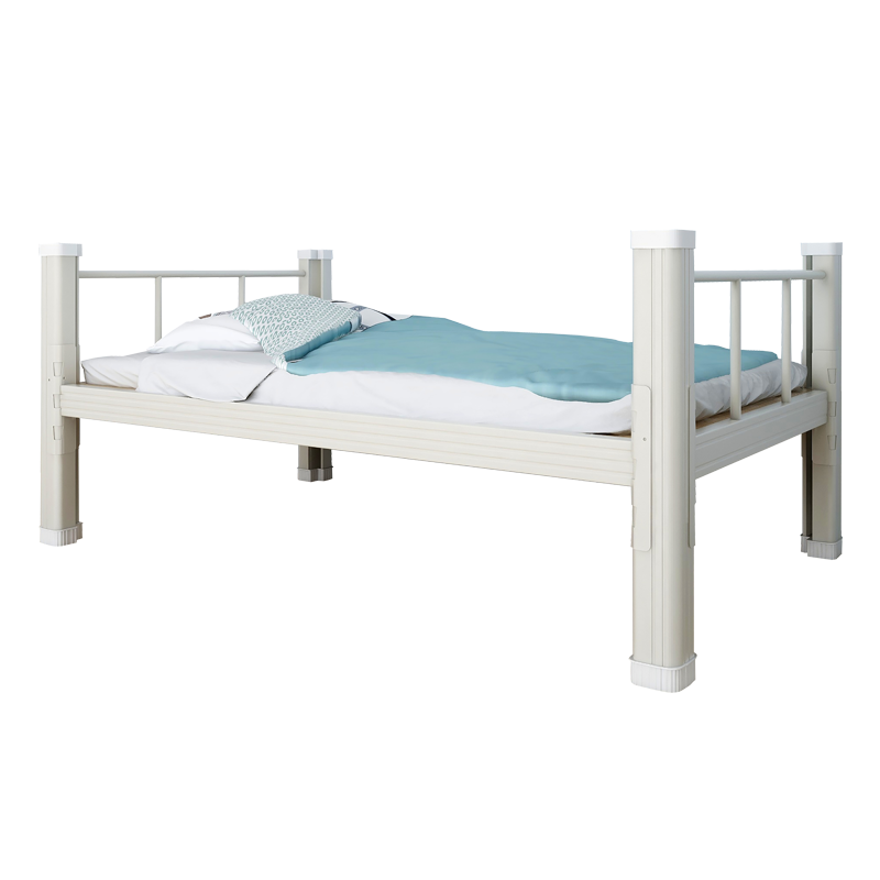 初嘉(CJ)钢制单层床员工宿舍上下铺学生公寓床双人床铁艺高低床型材床 单层床900宽白