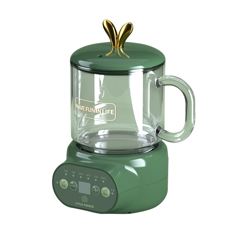 小南瓜养生壶迷你煮茶器养生杯办公室1人多功能花茶壶热牛奶燕窝银耳加热电炖杯生日礼物 玻璃款