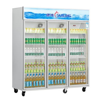穗凌(SUILING)1200升容量风直冷商用冷藏展示柜鲜花柜三开门大冰柜玻璃门饮料冰箱LG4-1200M3F-A