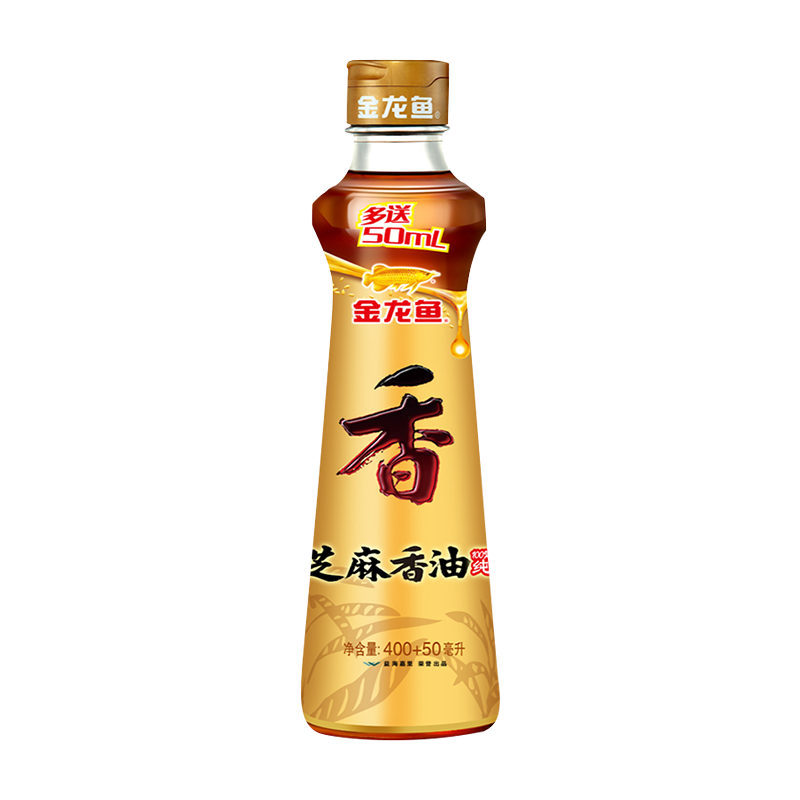 金龙鱼纯芝麻香油450ml 家用调味油麻油凉拌佐餐火锅蘸料物理压榨