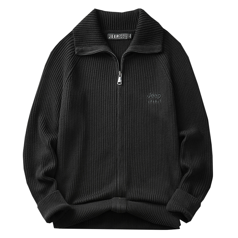 JEEP SPIRIT吉普针织开衫男士秋冬季潮牌纯色百搭外套男秋冬款上衣