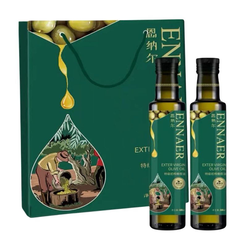恩纳尔橄榄油特级初榨食用油 500ml*2