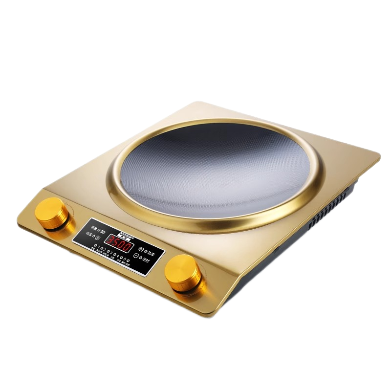 半球凹面电磁炉3500w家用炒菜锅一体大功率凹形套装凹型加热凹式 金色3500W[精铁锅+汤锅+锅盖]