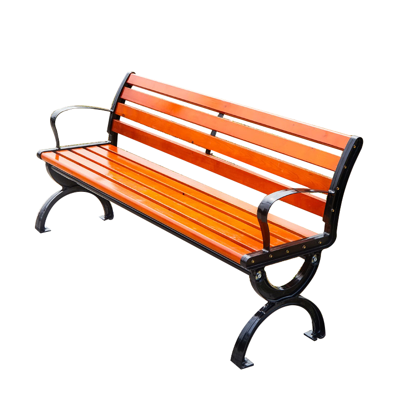 金菲罗格公园椅户外长椅子塑木铁艺靠背排椅 无靠背1.5米